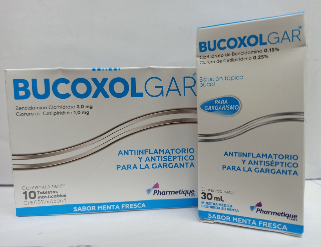 BUCOXOLGAR MENTA X10TAB + 30ML SOL BUC LA SANTE