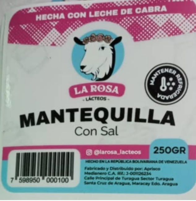 MANTEQUILLA LA ROSA 250GR C/SAL