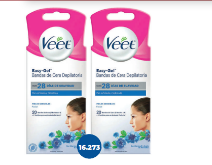 BANDAS DEPILATORIAS VEET 20 UND FACIAL PIEL SENCIBLE