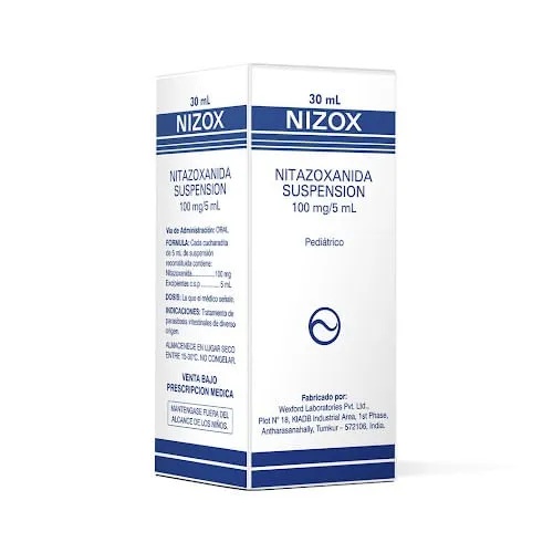 NIZOX 100MG/5ML NITAZOXANIDA SUSP 30ML WEXFORD