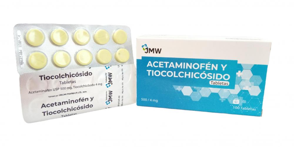 ACETAMINOFEN TIOCOLCHICOSIDO 500MG 4MG X 10TABL JMW