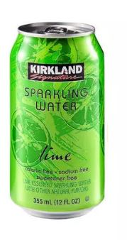 AGUA SPARKLING KIRKLAND 355ML LIME
