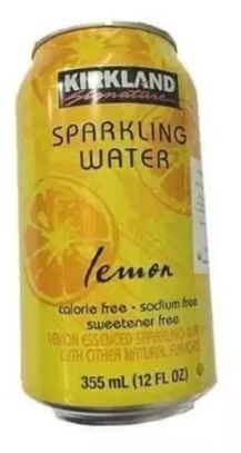 AGUA SPARKLING KIRKLAND 355ML LEMON