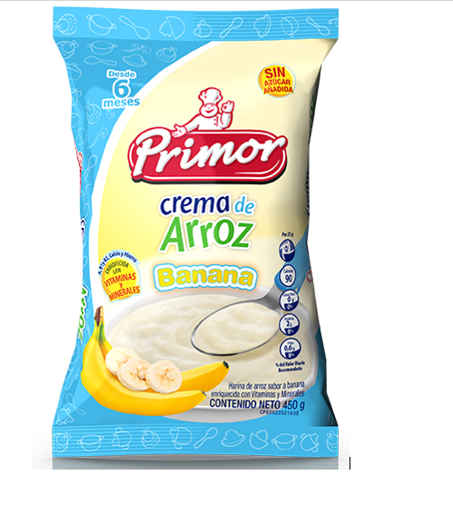 CREMA DE ARROZ PRIMOR 450GR BANANA