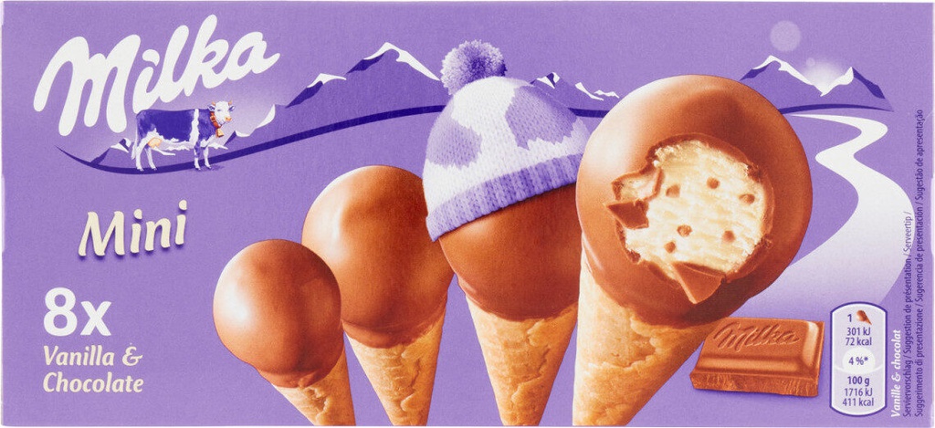 HELADO MILKA MINI BARQUILLA 8UND