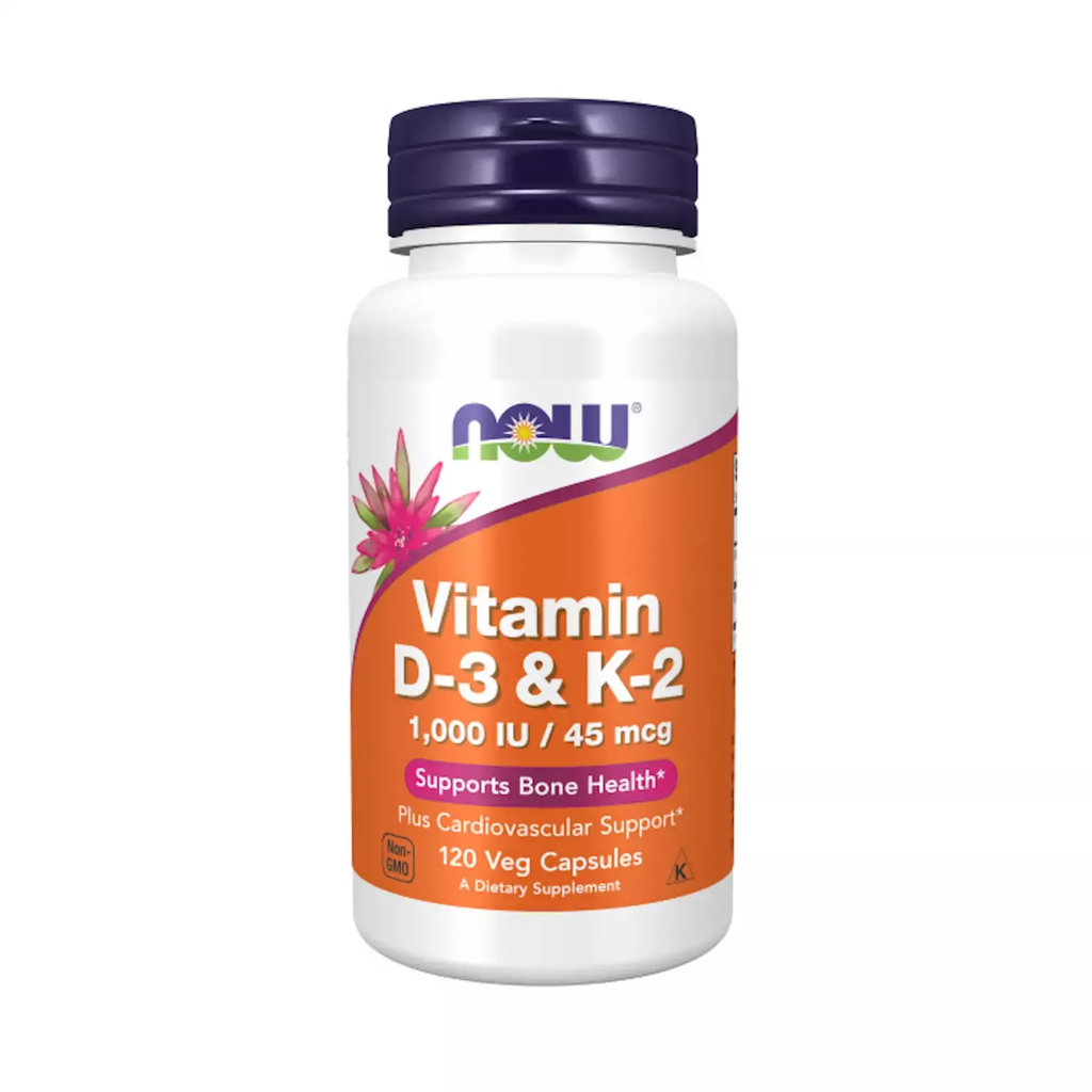 VITAMINA D3 &amp; K2 1000UI 45MCG X 120CAPS NOW