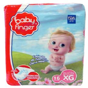 PAÑALES BABY FINGER 16UND XG