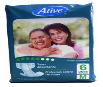 PAÑALES ALIVE 6UND M ADULTOS