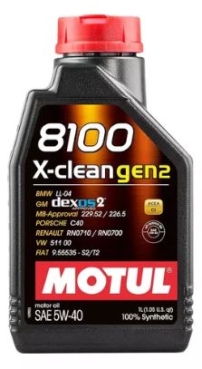 ACEITE MOTUL 1LT 5W40 FULLSINTETICO 8100 X-CLEAN GEN2