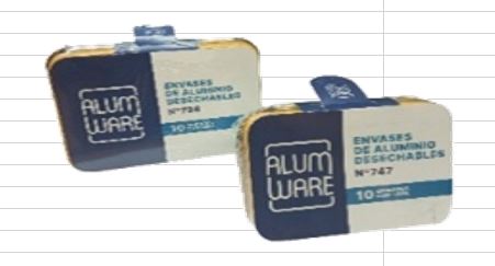 ENVASES DE ALUM 788C 10UND C/TAPA ALUMWARE