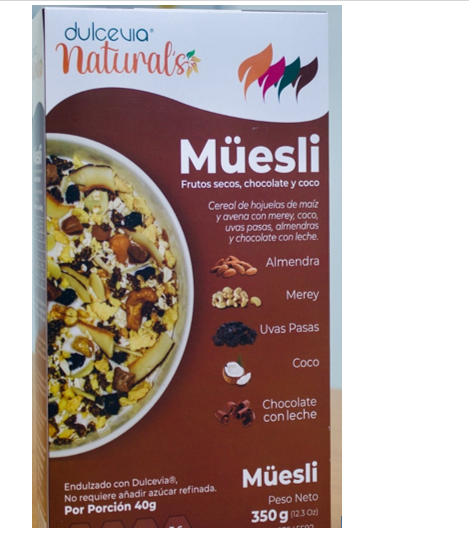 CEREAL DULCEVIA NATURAL´S 350GR MUESLI  FRUTOS SECOS CHOCOLATE Y COCO