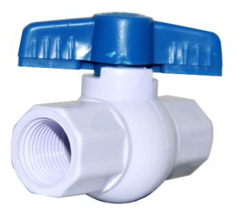 VALVULA PLASTICO 1/2" CON ROSCA