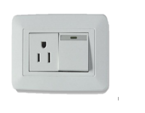 INTERRUPTOR + TOMA AMERICANA POLARIZADA 10 AMP 15 AMP 110-130V