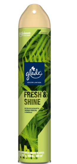 AMBIENTADOR GLADE 400ML FRESH &amp; SHINE