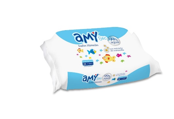 TOALLAS HUMEDAS AMY 24UND 99% AGUA