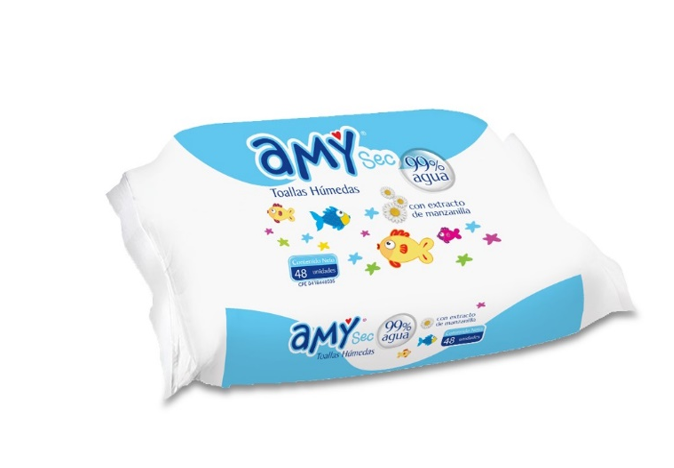 TOALLAS HUMEDAS AMY 48UND 99% AGUA