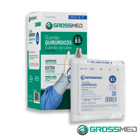GUANTES QUIRURGICOS T8.5 X 1UND LATEX GROSSMED