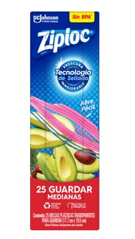 BOLSAS ZIPLOC X25 MEDIANAS PARA GUARDAR