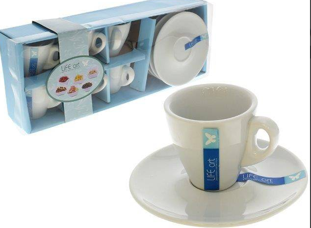 JUEGO DE TAZAS CAFE 6 UND PORCELANA PQUEÑA