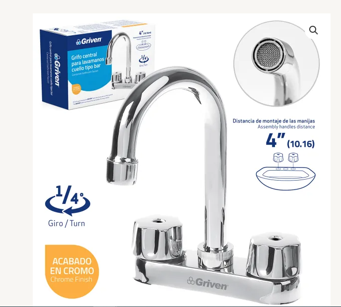 LLAVE GRIVEN P/LAVAMANO DOBLE METALICA