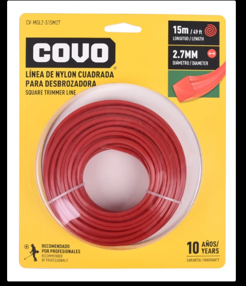 NYLON P/DESMALEZADORA COVO REDONDO 2.7MM x 15MTS