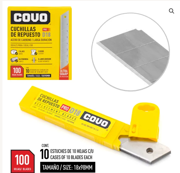 CUCHILLAS COVO RPTOS P/EXACTOS 10 UNID 4-505