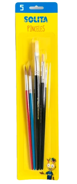 SET DE PINCELES SOLITA 5UND REDONDO Y PLANOS