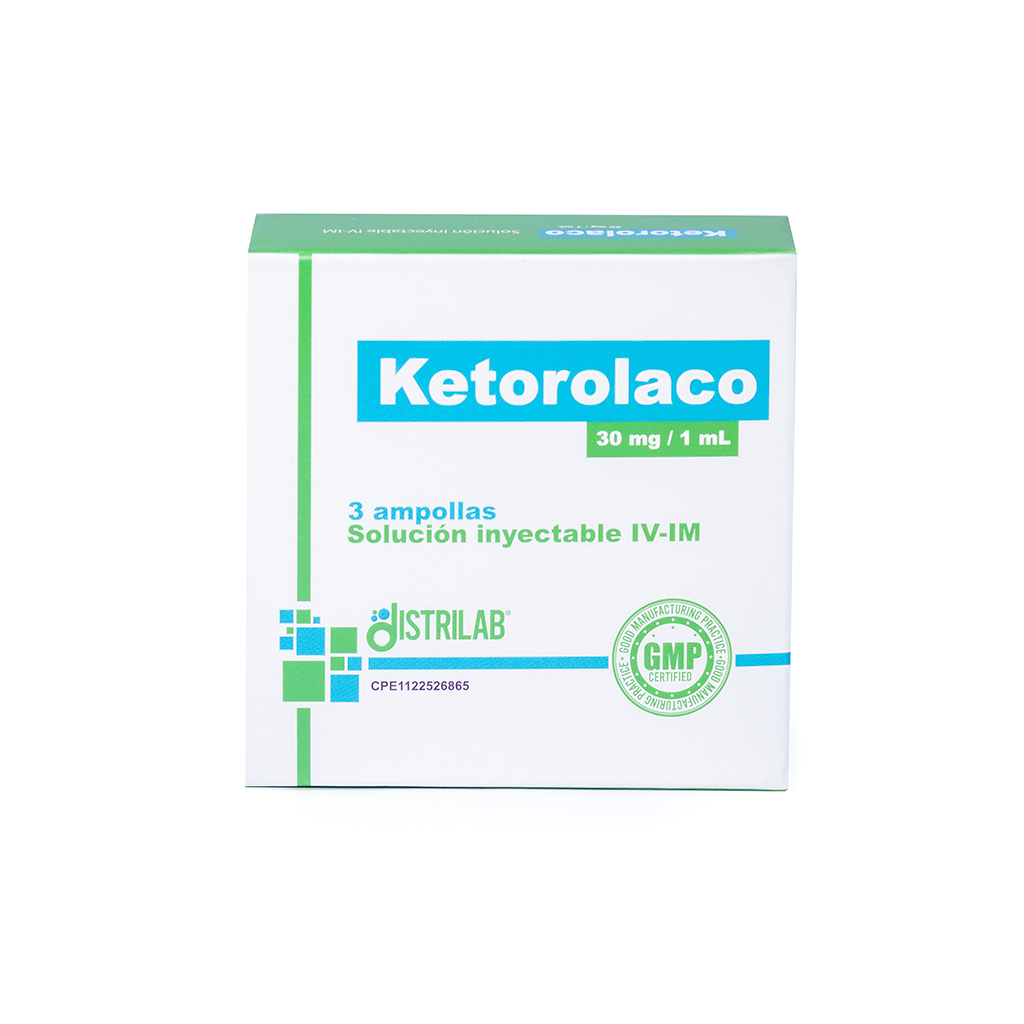KETOROLACO 30MG/1ML X 3AMP IV IM DISTRILAB