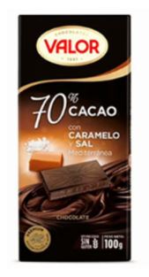 CHOCOLATE VALOR 100GR 70% CARAMELO