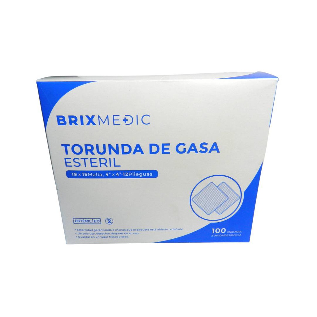 COMPRESA GASA ESTERIL 3X3 X 2PZ X 1UND BRIXMEDIC