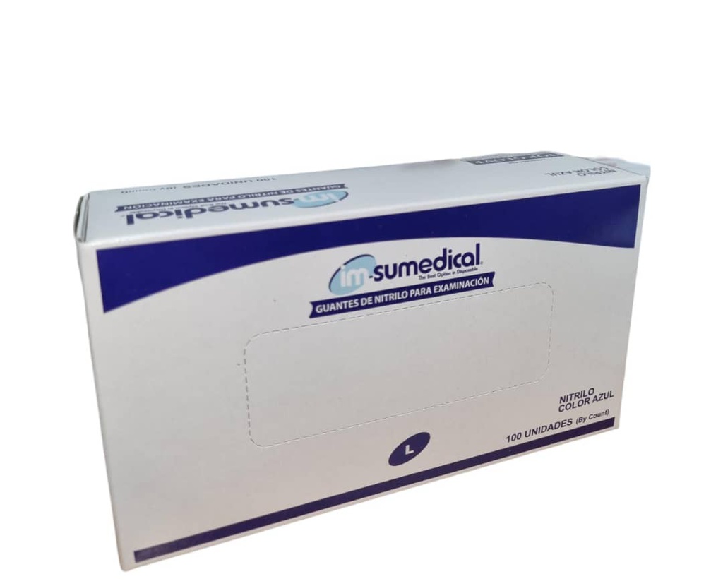 GUANTES DE NITRILO 100UND AZUL L IMSUMEDICAL