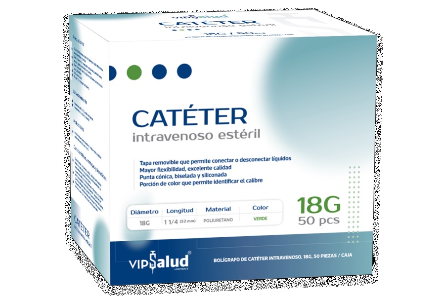 CATETER VIPSALUD 18G INTRAVENOSO ESTERIL