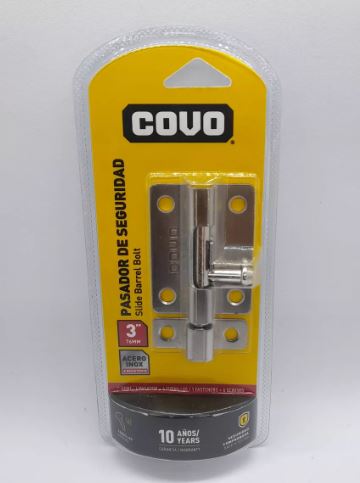 PASADOR COVO DE SEGURIDAD 3 PUL  ACERO INOX 8-287