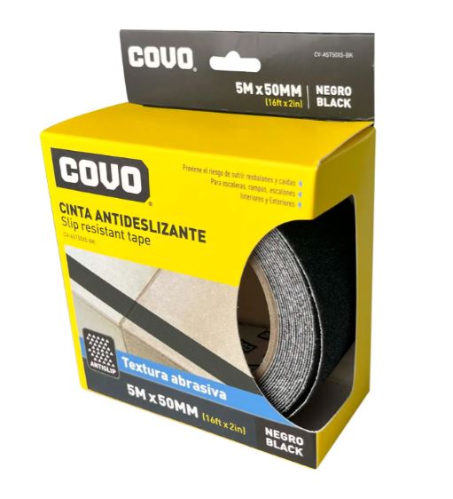 CINTA NEGRA COVO ANTIDESLIZANTE 50MMx5MTS  7-966  