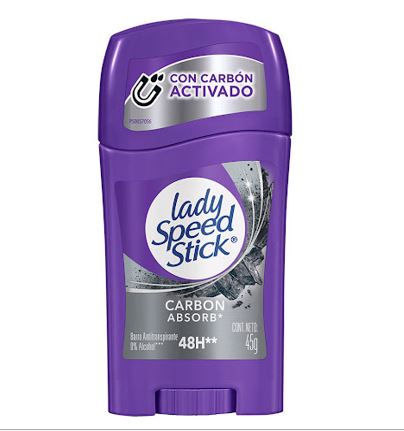 DESOD LADY SPEED STICK 45GR CARBON ABSORB BARRA