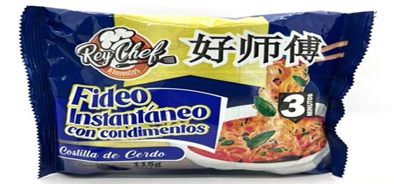 FIDEOS INST REY CHEF 115GR COSTILLA DE CERDO