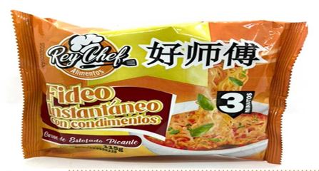 FIDEOS INST REY CHEF 115GR CARNE PICANTE