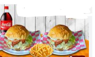 2 HAMBURGUESA + COCA COLA 1LT