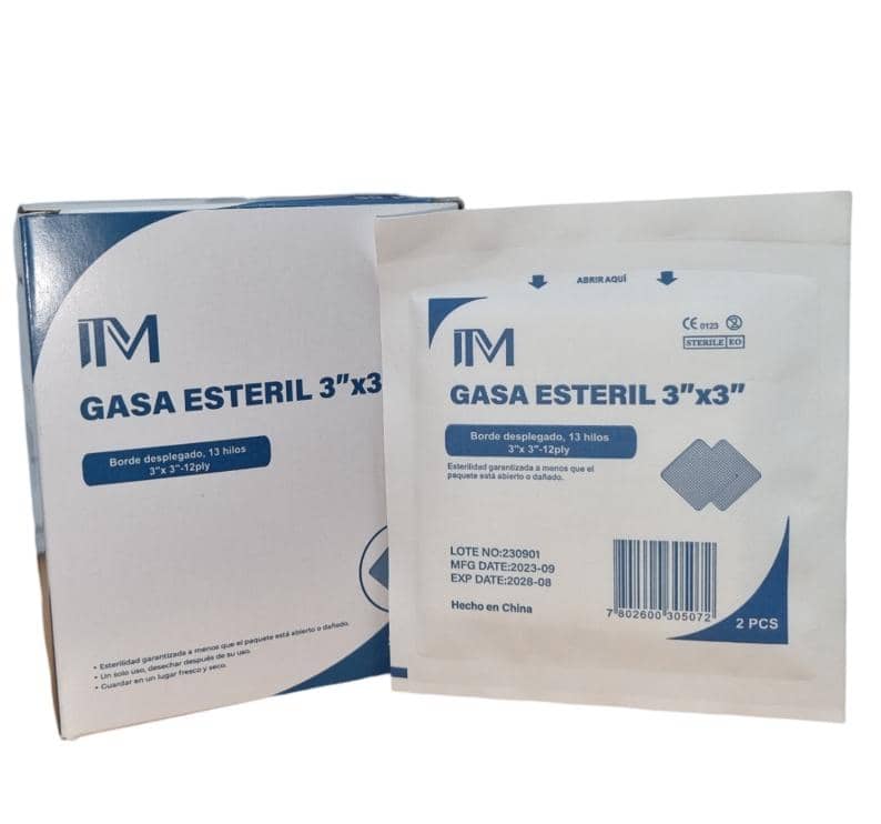 COMPRESA DE GASA 3X3 X 2PZ X 1UND ITN