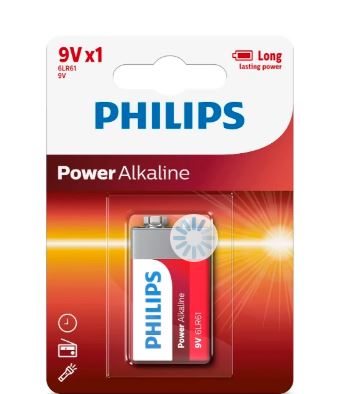 PILA 9V ALCALINA PHILIPS 1UND