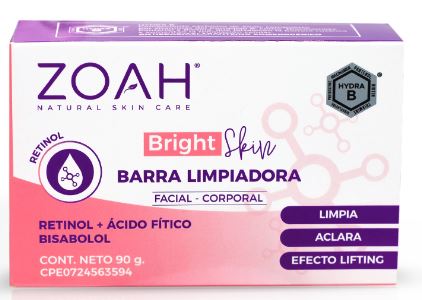 BARRA LIMPIADORA ZOAH 90GR ACLARANTE BRIGHT SKIN 