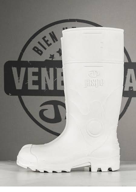 BOTA PVC JASPE LARGA TALLA 42 BLANCO