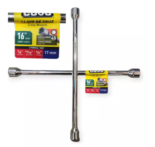 LLAVE DE CRUZ COVO 16PUL 7/8, 13/16, 3/4, 17mm