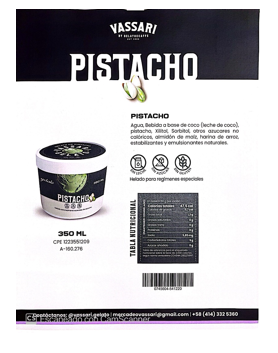 HELADO VASSARI 350ML PISTACHO SIN AZUCAR
