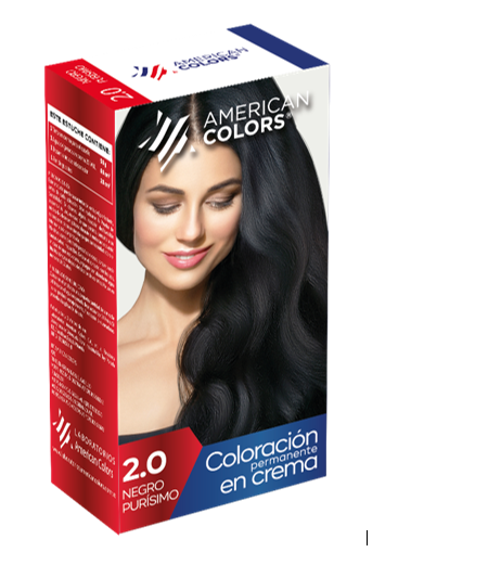 TINTE AMERICAN COLORS  KIT 2.0 NEGRO PURISIMO