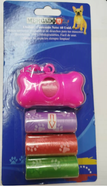 DISPENSADOR MERCADOU C/BOLSA PLAST PARA MASCOTAS