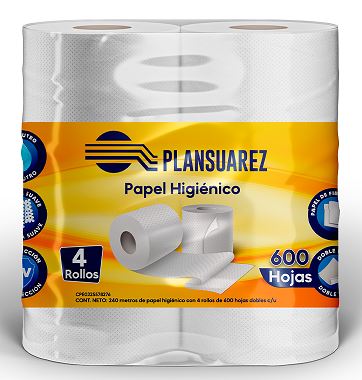 PAPEL HIG PLANSUAREZ 4ROLL 600HOJAS