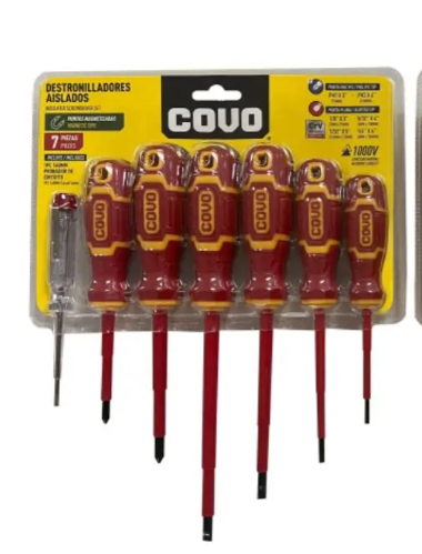 JUEGO DESTORNILLADOR COVO AISLADO 7 PZA