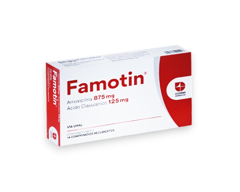 FAMOTIN 875MG 125MG X 14COMP AMOX AC CLAV COFASA