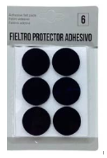 FIELTRO ADHESIVO 6PZAS P/SILLA 30MM